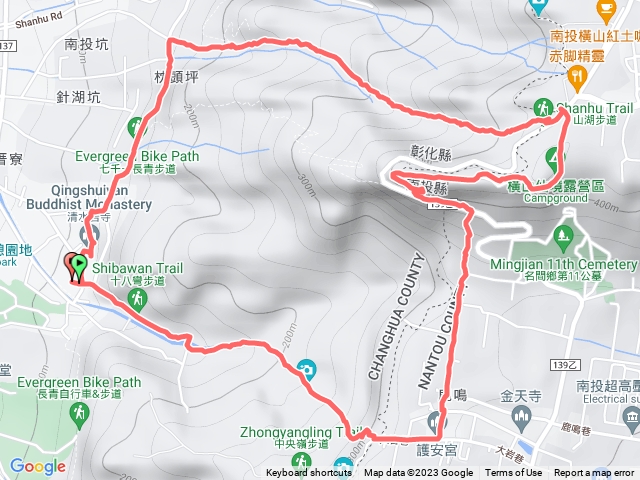 彰化社頭_山湖步道、橫山觀日步道、十八彎古道、橫山_ 清水岩寺O行路線