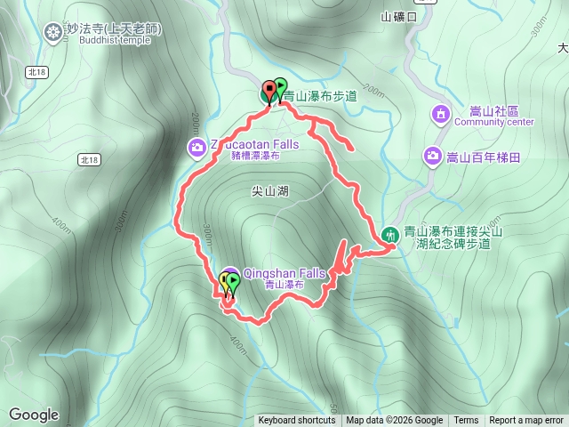 尖山湖紀念碑步道、青山瀑布步道