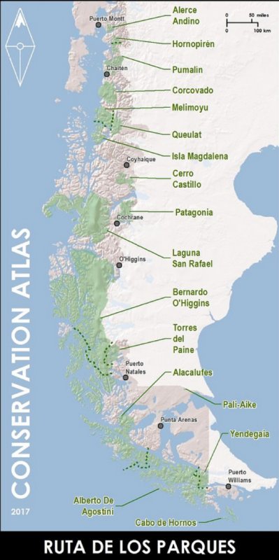 智利國家公園之路。圖片來源：Conservation Atlas