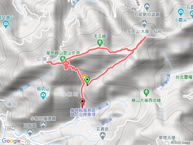 皇帝殿小粗坑登山口東西峰O型