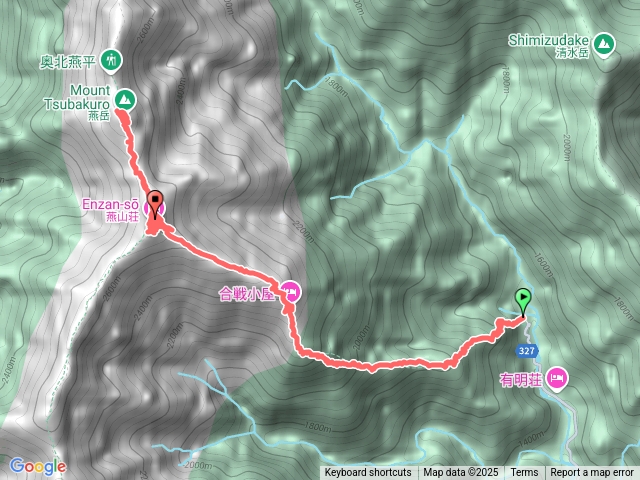 中房溫泉登山口到日本燕岳