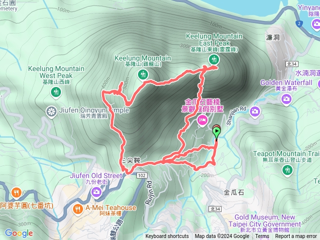 2020-05-17 金瓜石土雞城石山橋登山口~基隆山東峰~基隆山主峰O繞預覽圖