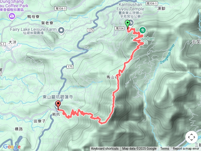 仙公廟→崁頭山→馬山嶺→一尖山→二尖山→三尖山→碧連寺仙公廟→崁頭山→馬山嶺仙公廟→一尖山→二尖山→三尖山→碧連寺