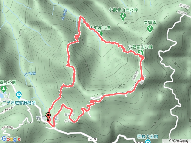 小觀音山○型蹤走