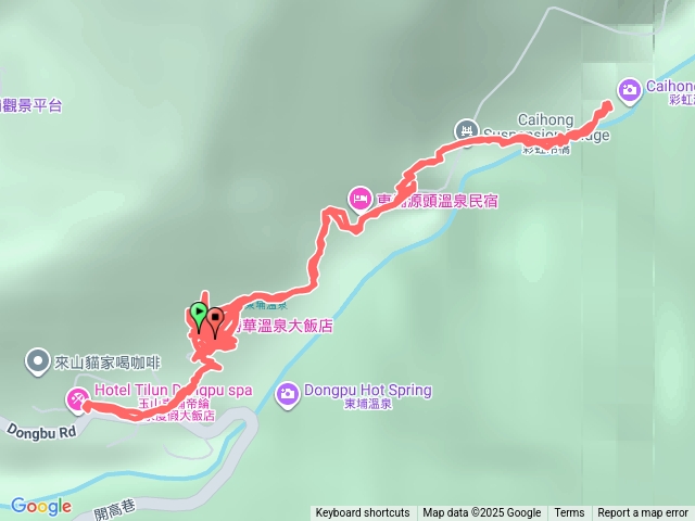 東埔彩紅吊橋.瀑布