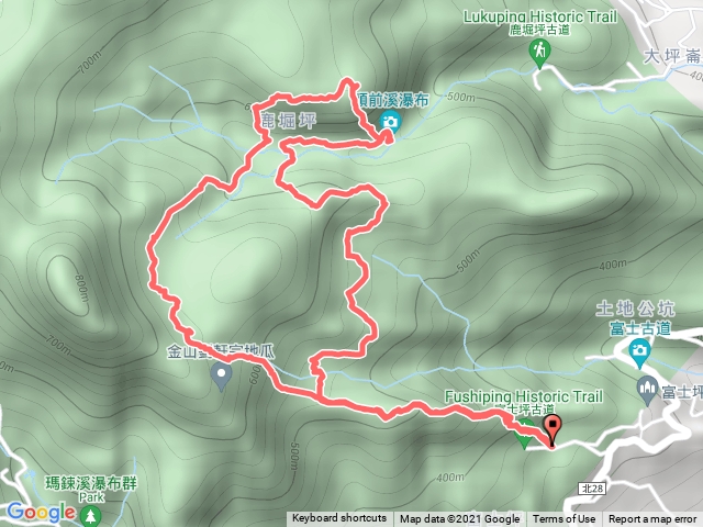 鹿崛坪古道、鹿崛坪山、頭前溪瀑布