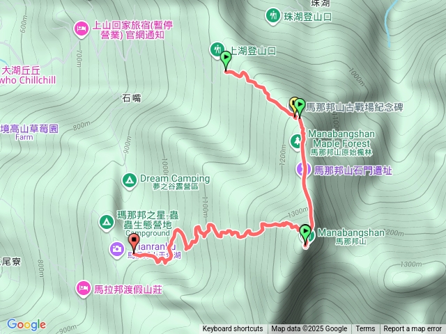 馬那邦山上湖到天然湖預覽圖