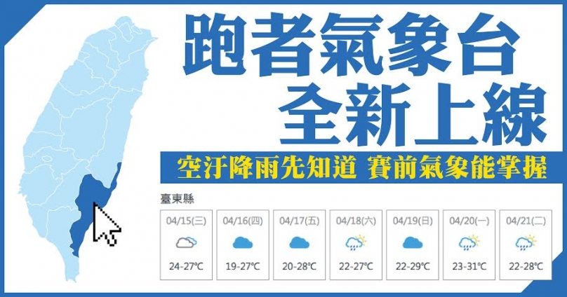 跑者氣象台 掌握天氣跑全台