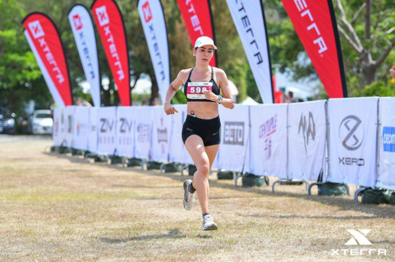 雷理莎在越野跑28公里封后。圖/XTERRA提供 雷理莎在越野跑28公里封后。圖/XTERRA提供