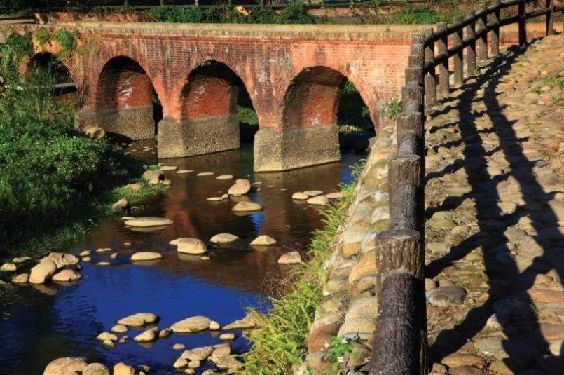 桃園市龍潭景點一路玩，大平紅橋。 圖／市府觀旅局 提供