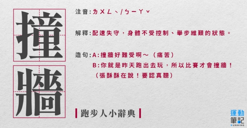 【跑步人小辭典】運動筆記說文解字－撞牆