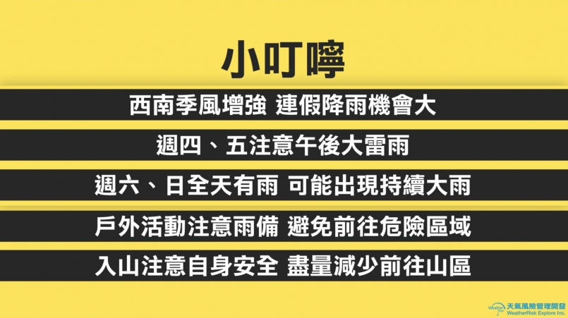 【天氣職人】西南季風增強 連假降雨機會大