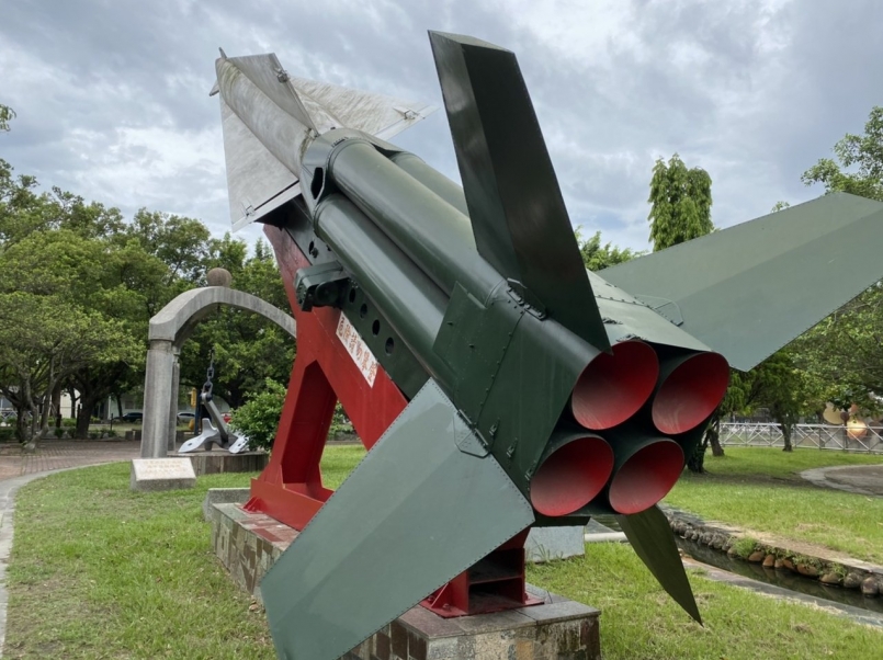 潮州運動公園內的勝利女神防空飛彈。 圖／陳弘逸 攝影