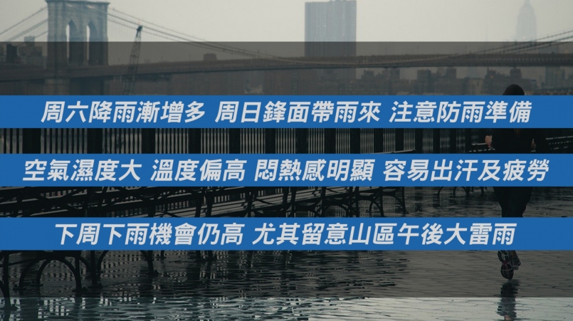 【天氣職人】週末降雨明顯 注意防雨準備