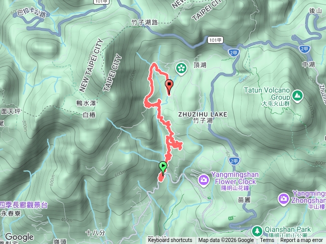 圳內＞草山觀瀑吊橋＞猴崁水圳＞青楓步道＞竹子湖預覽圖