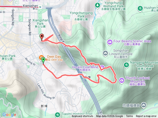 台北信義區舊埤福德宮、忍字碑、和興炭坑、慈鑾宮、象山、靈雲宮預覽圖