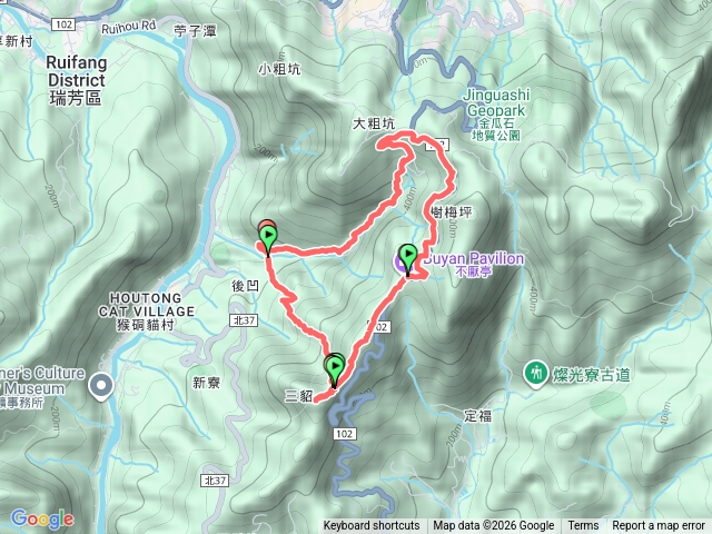 金字碑不厭亭大粗坑O型路線預覽圖
