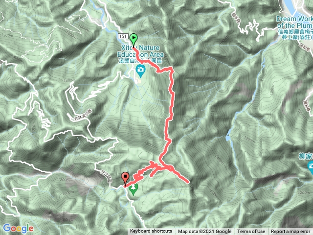 溪頭米堤  天文台 金柑樹山折回 下水路聚英村 陡下溪谷折返 竹林產業道路進入杉林溪