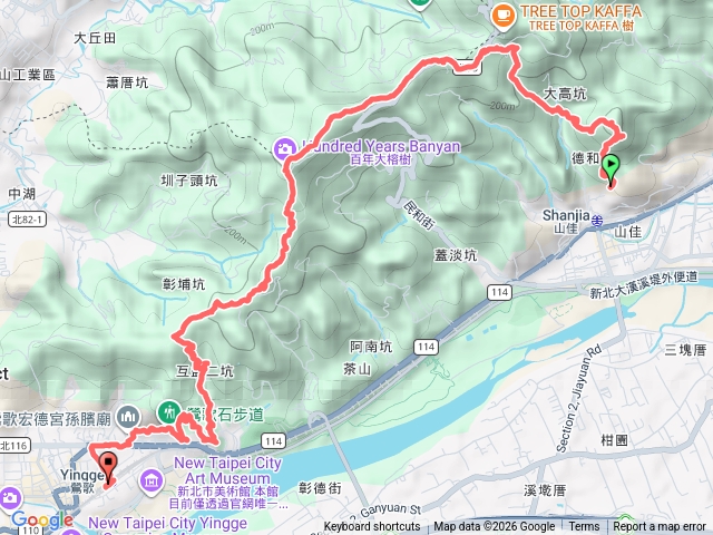 山佳車站德和路牛埔山O型德和路上福安宮石灰坑山光明稜線出鶯歌