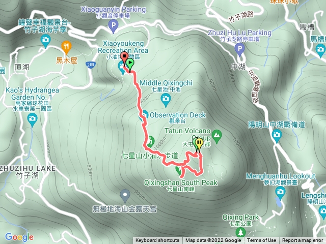 七星山南峰箭竹林上主峰