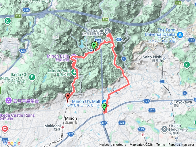 箕面萱野-舊參道步道-勝尾寺-箕面