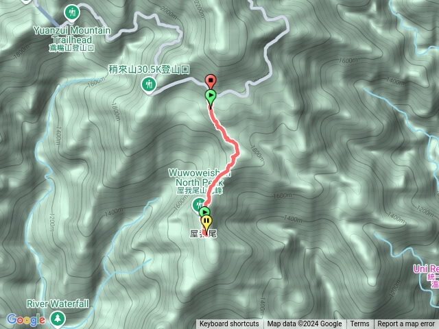 屋我尾山北登山口登