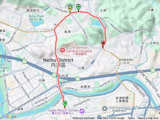 成功路一段(南港路二段)到五段(民權東路六段)
