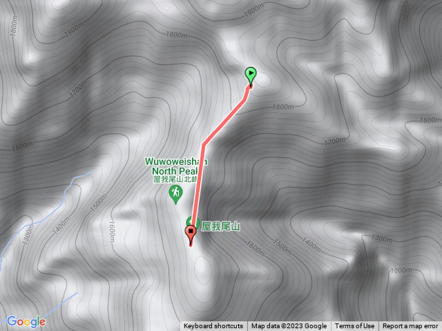 烏我尾，大雪山上