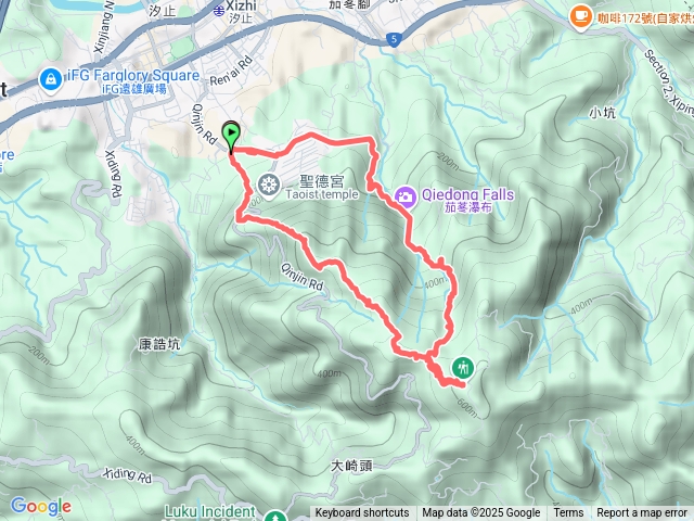 大尖山四分尾山茄苳古道茄苳瀑布O型