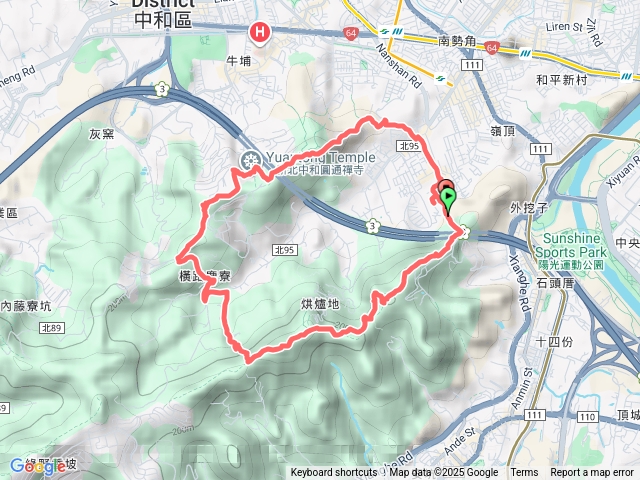 2025/10/18（新北中和）烘爐地、南勢角山、北南勢角山步道預覽圖