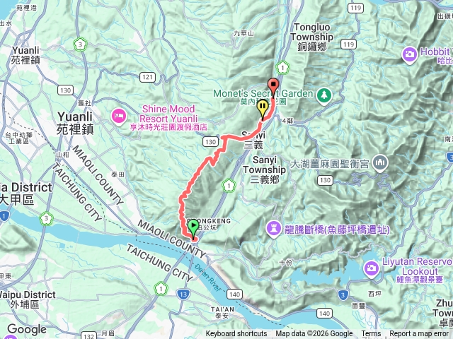 火慈縱走,火炎山到三義火車站,慈濟山因修路未竟預覽圖