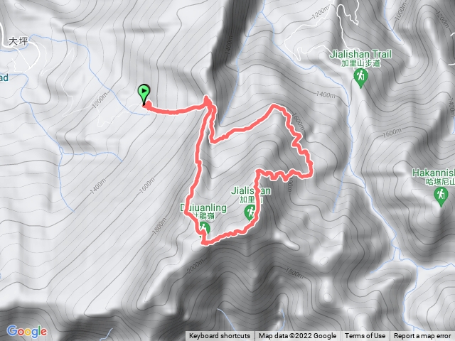 大坪登山口一杜鵑嶺一加里山o型