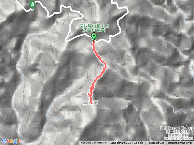 林道上屋我尾山