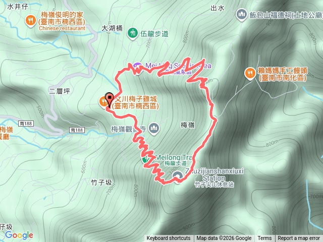 臺南-梅嶺竹子尖山-永顯.gpx預覽圖