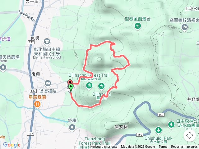 0.1K-猴板凳-咖啡園-水鹿名樹-哭坡-王爺坑廟-(泡茶）-1.4K下