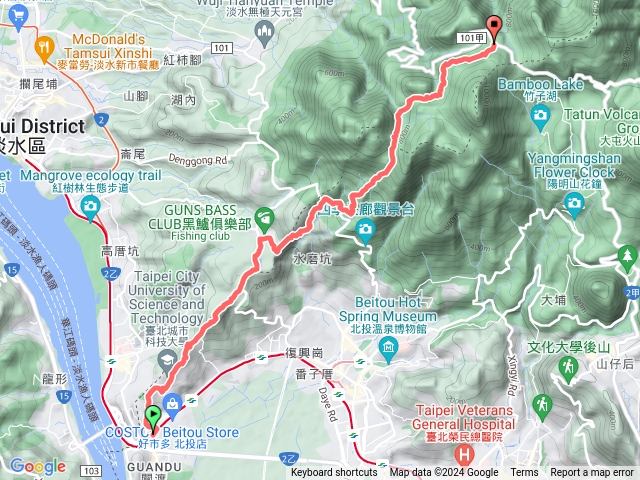 臺北大縱走第一段：關渡至二子坪