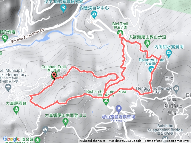 翠山步道、大崙頭尾山、碧溪步道等