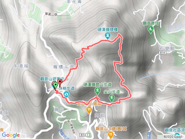 觀音山大陡壁上硬漢嶺土石路下