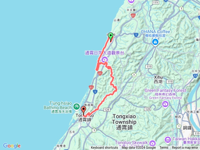 白沙屯車站連走新埔、塗崁頂山、北勢窩山、虎頭山下通霄車站預覽圖