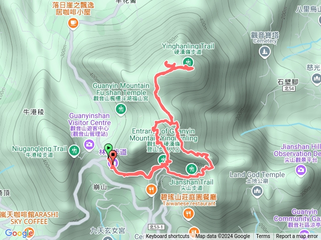 觀音山硬漢嶺尖山前陡下