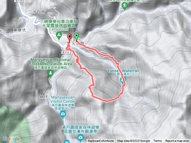 雲森瀑布+組合山 O型路線