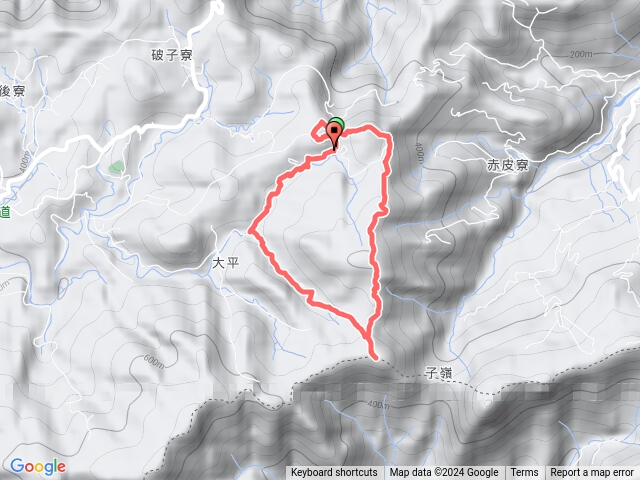 三方向山O形5連峰_破子寮山>破子寮山東峰>竿蓁坑山>三方向山>三方向山前鞍O形  ##竿蓁坑溪畔古道口起完登