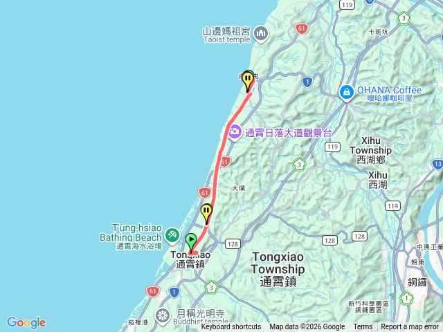 通霄到白沙屯