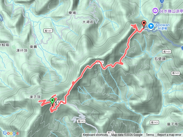 嘉145道路登▲凍子頂山(二等)、凍子頂東北峰(山)、大風空(山)、分水嶺山(山森)20260519預覽圖