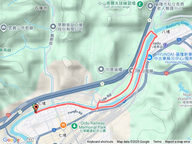 八堵七堵基隆河堤來回