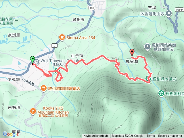 天元宮後山山仔頂楓樹湖步道預覽圖