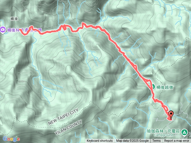 桶後越嶺礁溪原路來回預覽圖