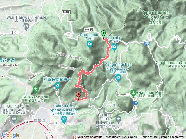 大屯山登山口到中正山拓印亭