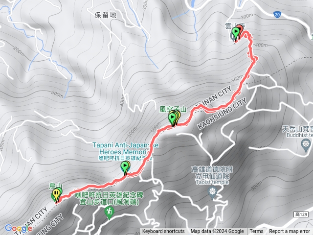 雲山寺～風空子山～焦巴年~烏山