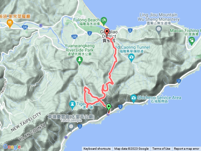 石城站-龜媽坑古道-大湖王家古厝-桶盤窟尖山-雪山尾陵展望點-大湖山-中心崙-福隆車站